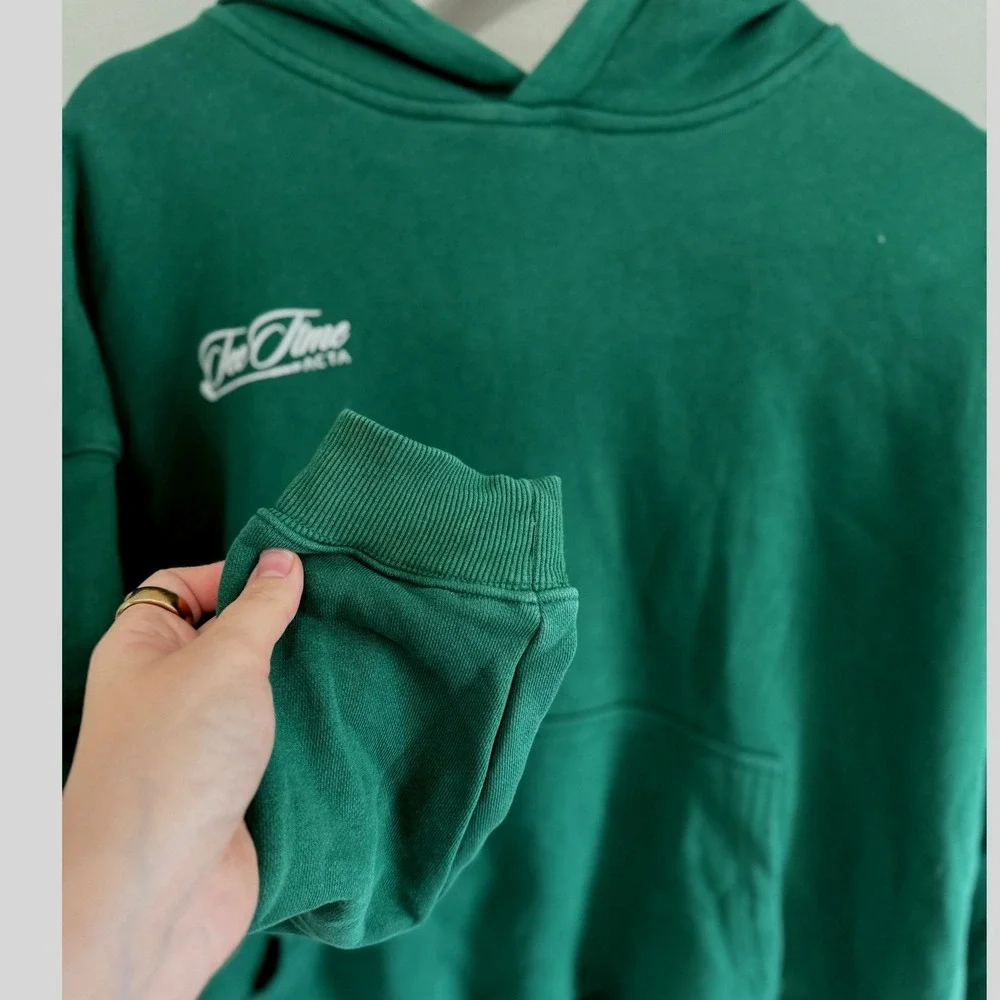 ACTA Womens Tee Time Golf Hoodie Forest Green Graphic Pullover Sweatshirt Sz S/M - Picture 5 of 10